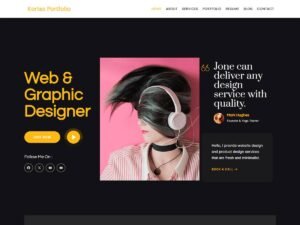 Free Kortez Portfolio WordPress Theme