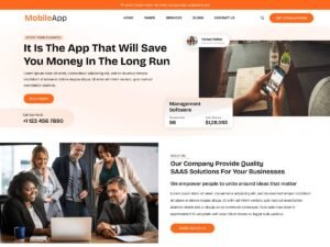 Free Mobile App Company WordPress Theme