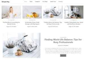 Free Glimpse Blog WordPress Theme