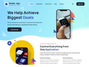 Free Mobile App Hub WordPress Theme