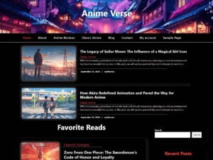 Free Anime Verse WordPress Theme