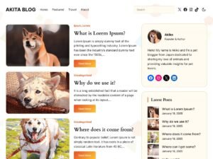 Free Akita Blog WordPress Theme