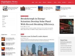 Free Highlights News WordPress Theme