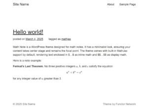 Free Math Note WordPress Theme