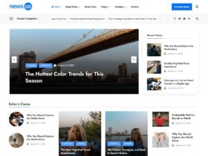 Free Newsus Elementor WordPress Theme