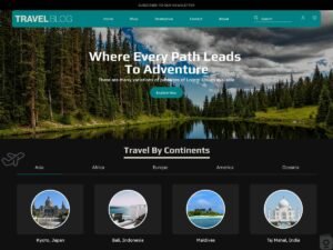 Free Aster Travel Blog WordPress Theme