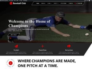 Free Baseball Sports Club WordPress Theme
