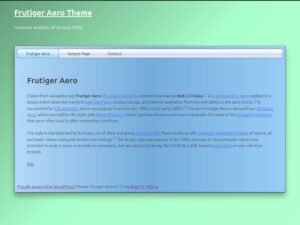 Free Frutiger Aero WordPress Theme
