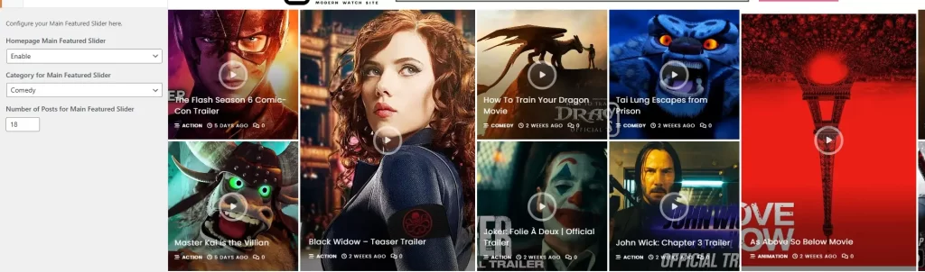 main featured slider