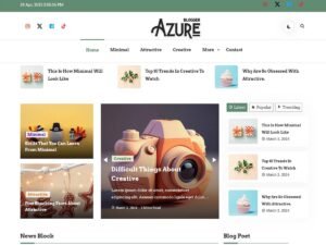 Free Azure Blogger WordPress Theme