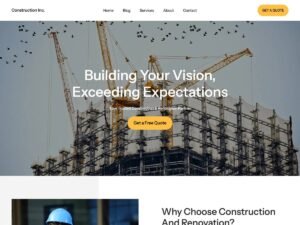 Free Construction And Renovation WordPress Theme