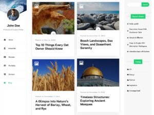 Free Personal Resume Portfolio WordPress Theme