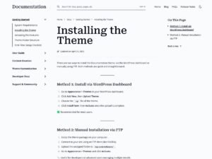 Free WP Documentation WordPress Theme