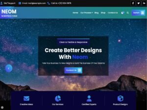 Free Neom Dark WordPress Theme