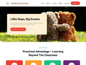 Free Rainbow Preschool WordPress Theme